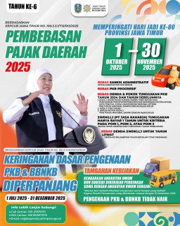 Sambut Hari Jadi ke-80, Gubernur Khofifah Hadirkan Kado Spesial Pembebasan Pajak Daerah untuk Masyarakat Jatim