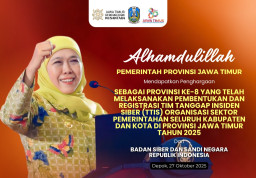 Pemprov Jatim Raih Penghargaan Pembentukan TTIS di Seluruh Kabupaten/Kota