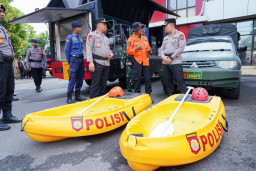 Gelar Apel Siaga, Polres Bojonegoro Siaga Hadapi Musim Hujan