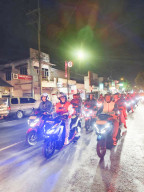 Gemerlap Kota Blitar, Ratusan Bikers Ramaikan Vario 125 Night Ride