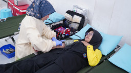 Wujud Kepedulian Sesama, SMK Negeri 2 Krian Gelar Aksi Donor Darah