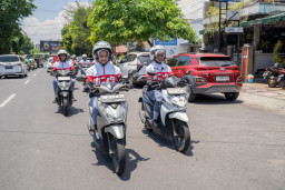 MPM Honda Jatim Kampanyekan #Cari_Aman di Tengah Padatnya Lalu Lintas Surabaya