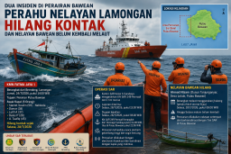Dua Insiden di Perairan Bawean Gresik, Perahu Nelayan Lamongan Hilang Kontak dan Nelayan Bawean Belum Kembali Melaut