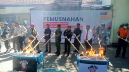 Bea Cukai Banyuwangi Musnahkan Ratusan Ribu Batang Rokok Ilegal