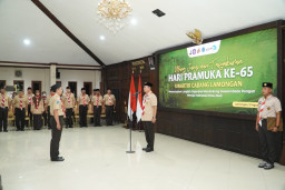 Peringati Hari Pramuka ke-65, Kwarcab Lamongan Gelar Tradisi Ulang Janji dan Targetkan Pengelolaan Waduk Gondang