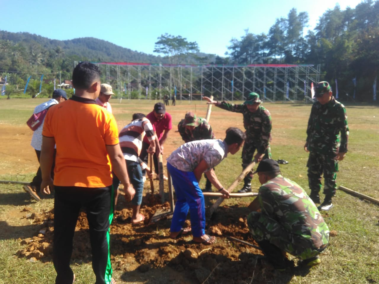 Sambut TTMD, Kodim Siapkan Pondasi Tiang Bendera Hingga 3 meter