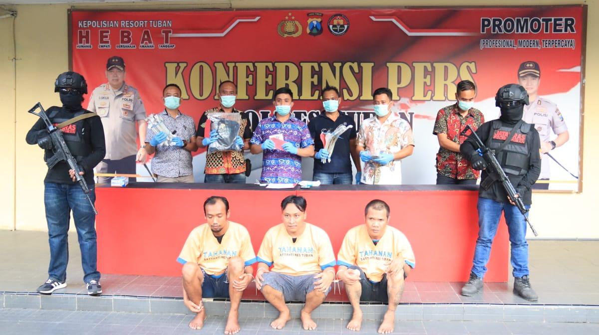 Tiga Pencuri Baju Ditembak Buser Polres Tuban
