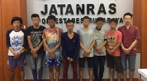 Pengeroyok Bercelurit Diamankan Jatanras Polrestabes Surabaya