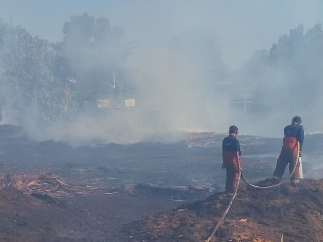 Lahan Gudang Dekat SPBU Gresik Terbakar, Warga Panik