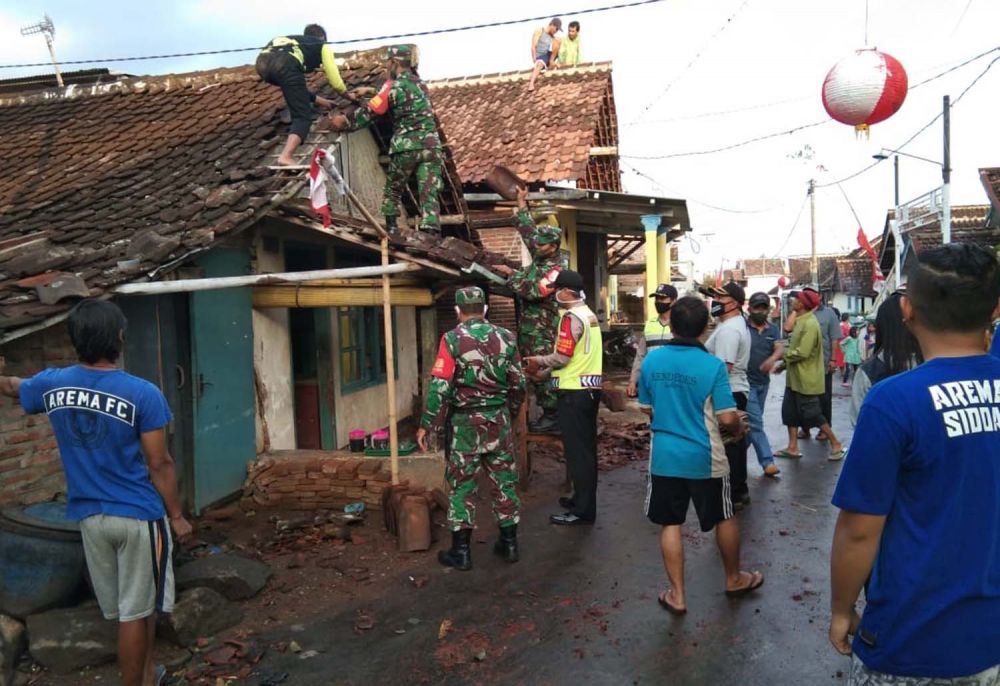 Puluhan Rumah Di Dua Kecamatan Kabupaten Malang Rusak Akibat Puting Beliung