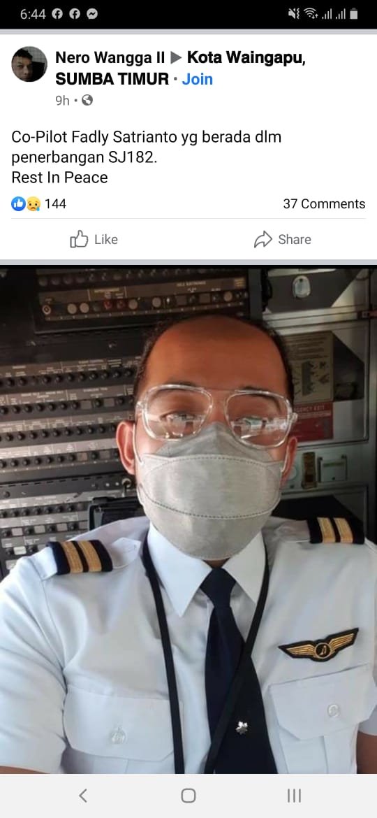 Copilot Sriwijaya Air SJY-182 Mantan Pengurus BEM Unair, Prof Nasih Sampaikan Belasungkawa