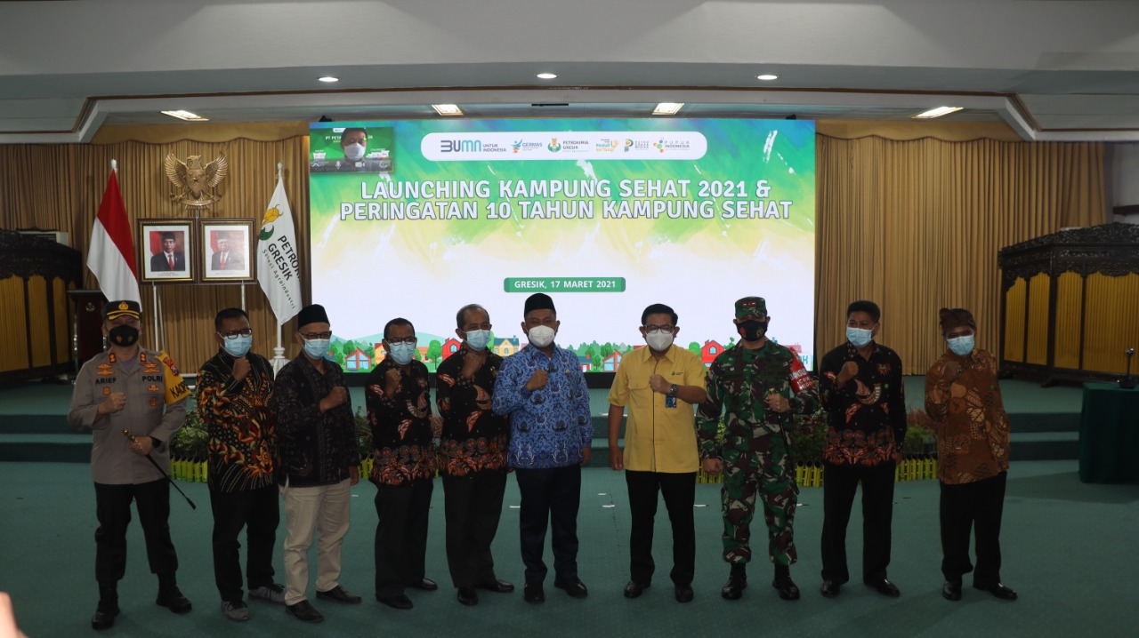 Petrokimia Gresik Dukung Polres dan Pemkab Gresik Launching Kampung Tangguh Sehat 2021