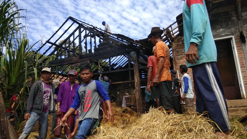 Berisi Tiga Ekor Sapi, Kandang Milik Warga Kesonggo Bojonegoro Ludes Terbakar