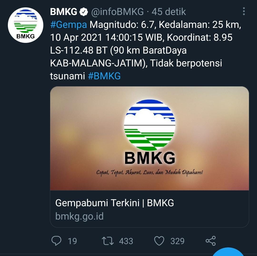 Gempa di Jatim Juga Dirasakan Warga Banyuwangi
