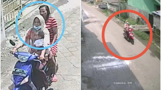 Dua Emak Berboncengan Motor Gendong Anak Curi Motor Anak Kos