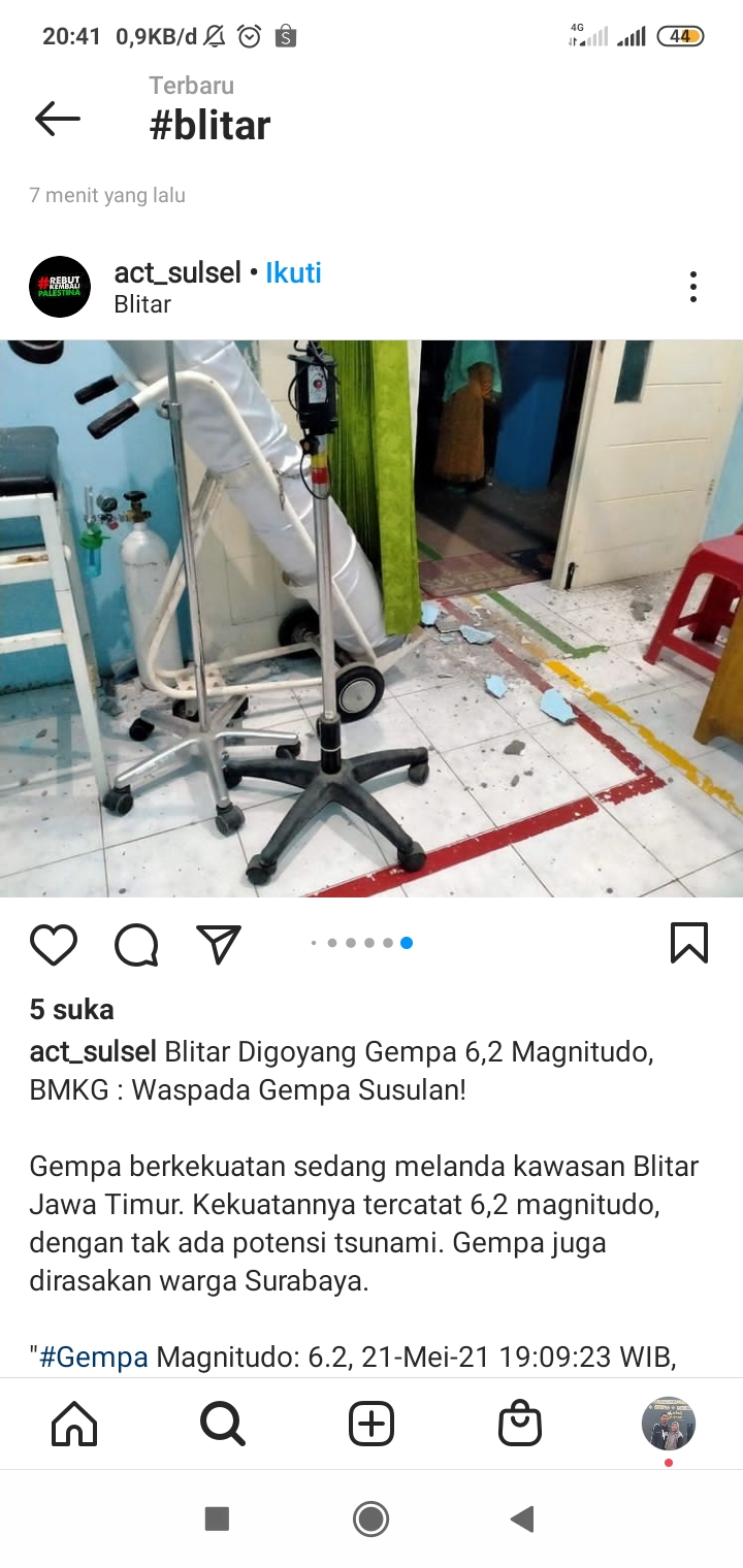 Puskesmas Wates Terdampak Gempa Blitar, Sejumlah Ruangan Rusak