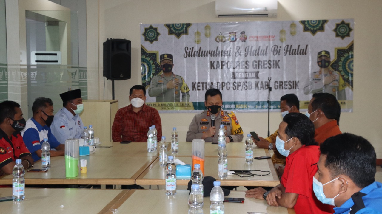 Kapolres Gresik Ajak Pentolan Serikat Buruh Halal bi Halal, Ini Tujuannya