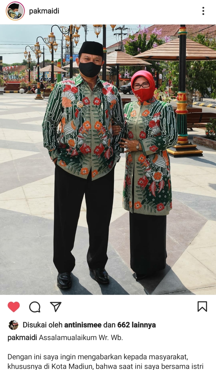 Wali Kota Madiun Bersama Istri Positif Covid-19
