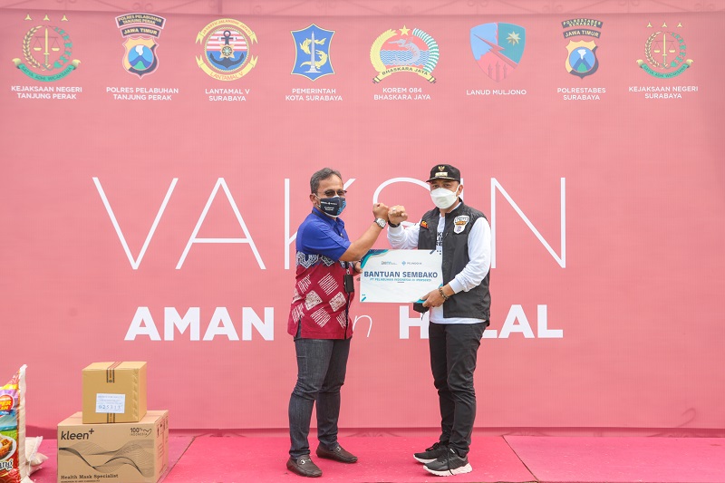 Gotong Royong tangani Pandemi, Pelindo III Serahkan Bantuan Sembako Untuk Pemkot Surabaya