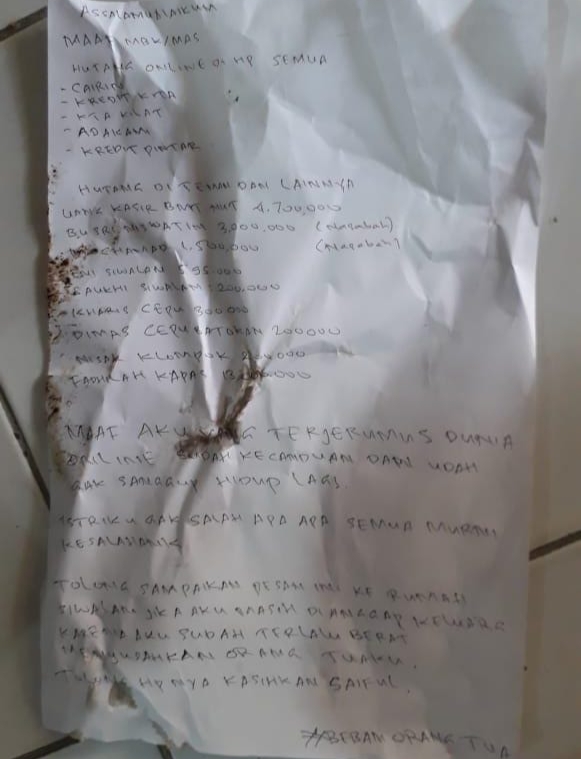 Pegawai BMT di Bojonegoro Tewas Tergantung, Polisi Temukan Surat Wasiat #Beban Orang Tua
