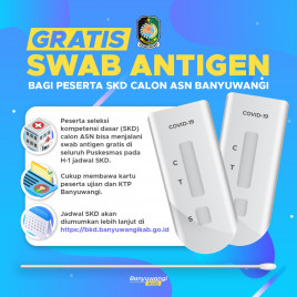 Banyuwangi Gratiskan Swab Antigen di Seluruh Puskesmas untuk Peserta Seleksi ASN