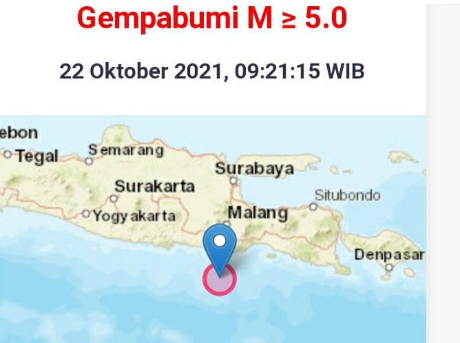 Gempa 5,3 SR di Malang Terasa Hingga Tulungagung, Warga Panik
