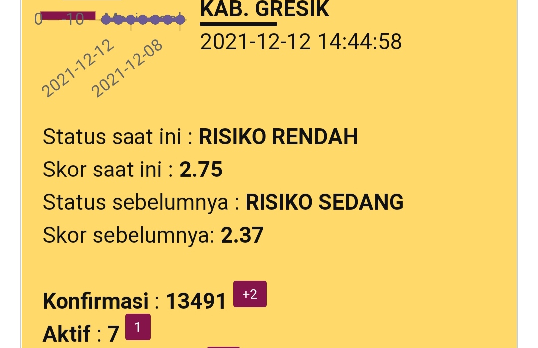 Gresik Resiko Rendah, Dinkes Masih Tetap Ingatkan Masyarakat Taat Prokes