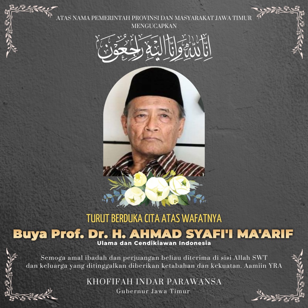 Gubernur Khofifah: Buya Syafii Maarif Sosok Luwes dan Rangkul Semua Golongan