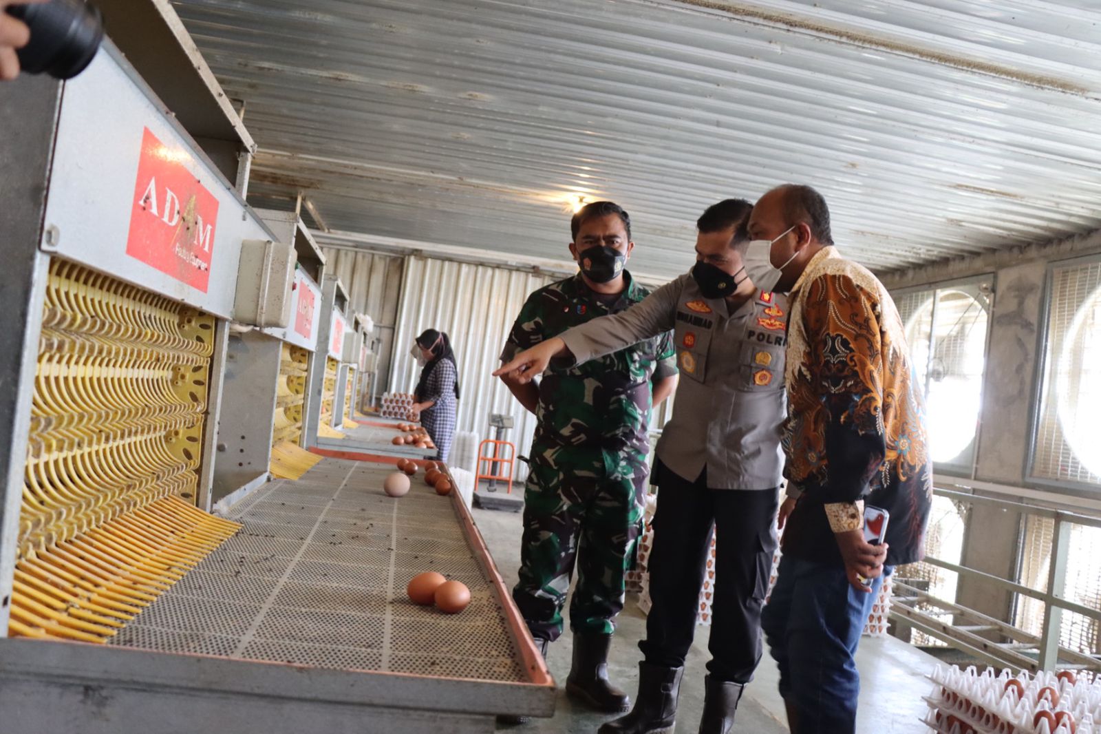 Dukung Pemulihan Ekonomi, Kapolres dan Dandim Bojonegoro Kunjungi Sentra Ayam Petelur
