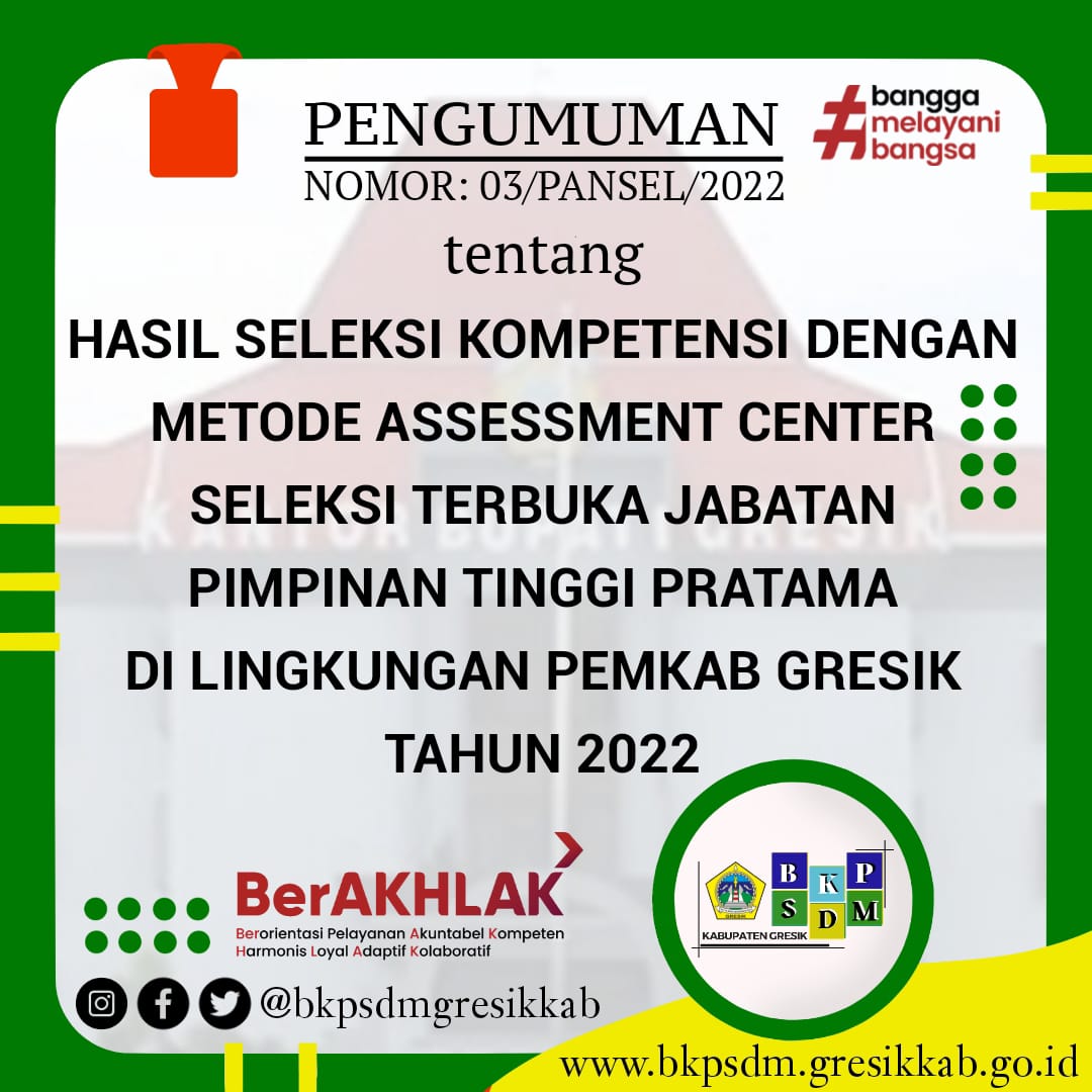 Lolos Asesmen, 14 Peserta Lelang Kepala Dinas di Gresik Segera Paparkan Makalah