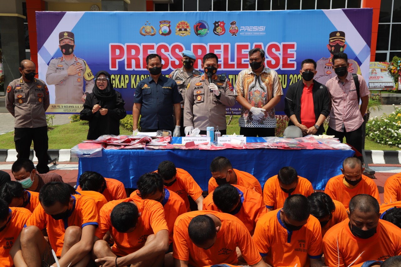 Peredaran Narkoba di Gresik Masih Tinggi, Dalam 2 Minggu 48 Tersangka Ditangkap Polres Gresik