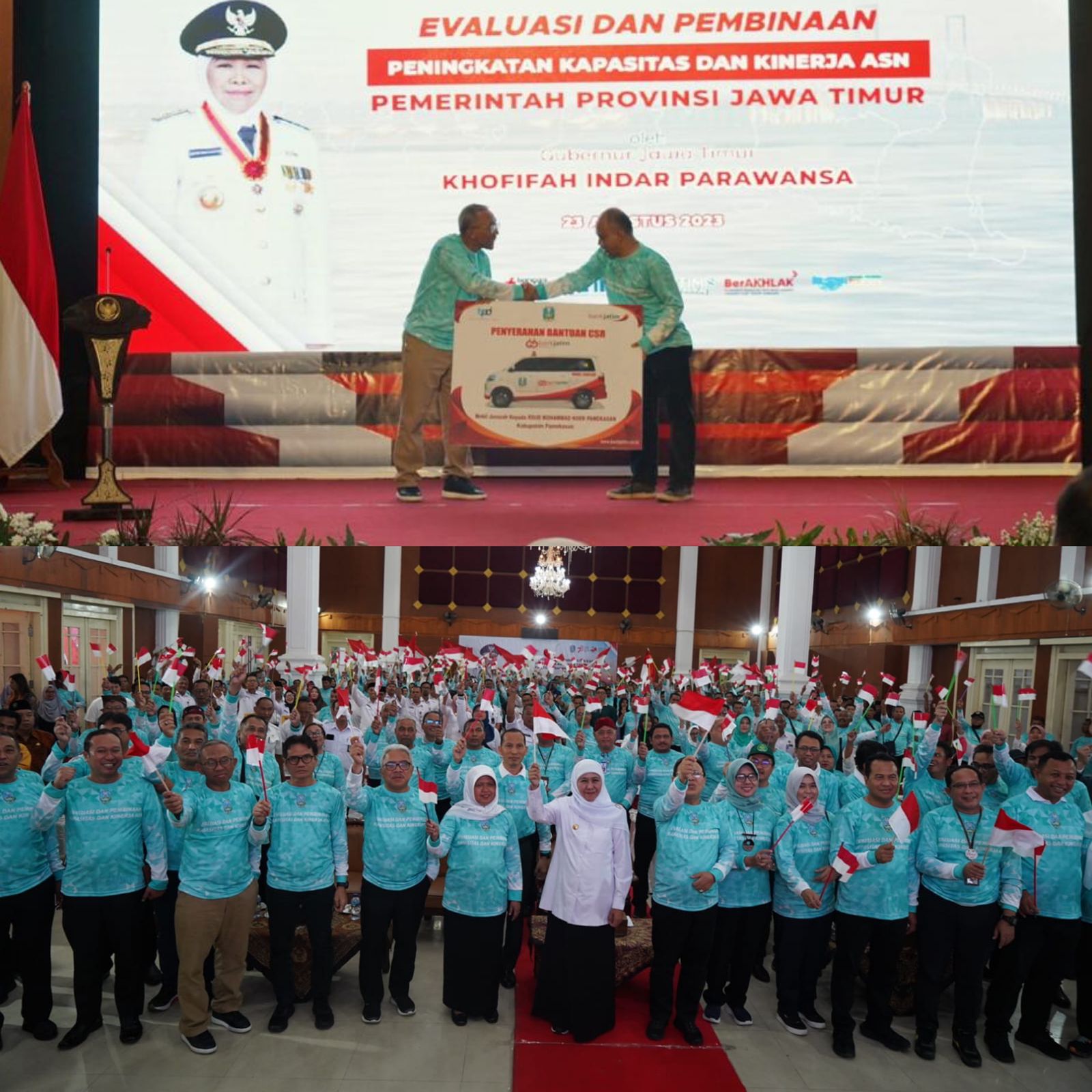 Pemprov Jatim dan Bank Jatim Sapa Ratusan ASN Sekaligus Serahkan Bantuan Sosial di Pamekasan