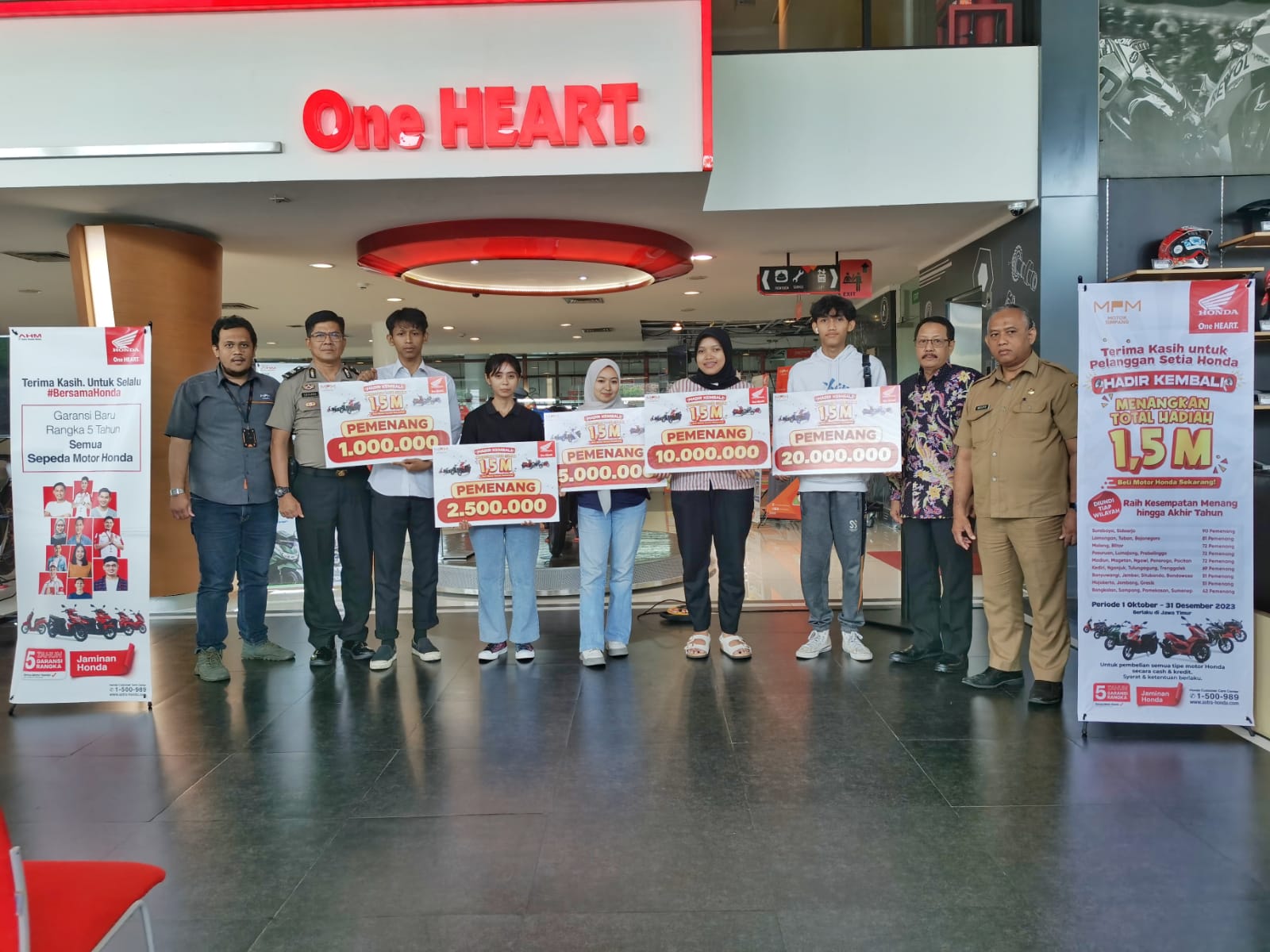 200 Pemenang Undian Tahap 1 MPM Honda Jatim Berhadiah Total Rp1,5 Miliar Telah Diumumkan