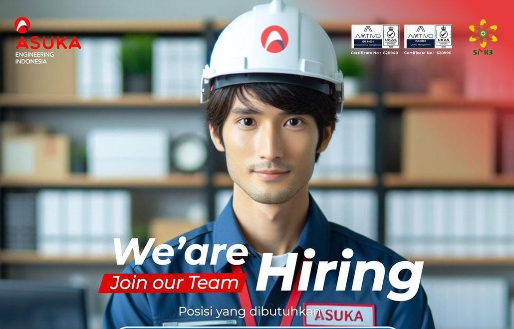 Lowongan Kerja di PT Asuka Engineering Gresik, Berikut Posisi yang Dibuka