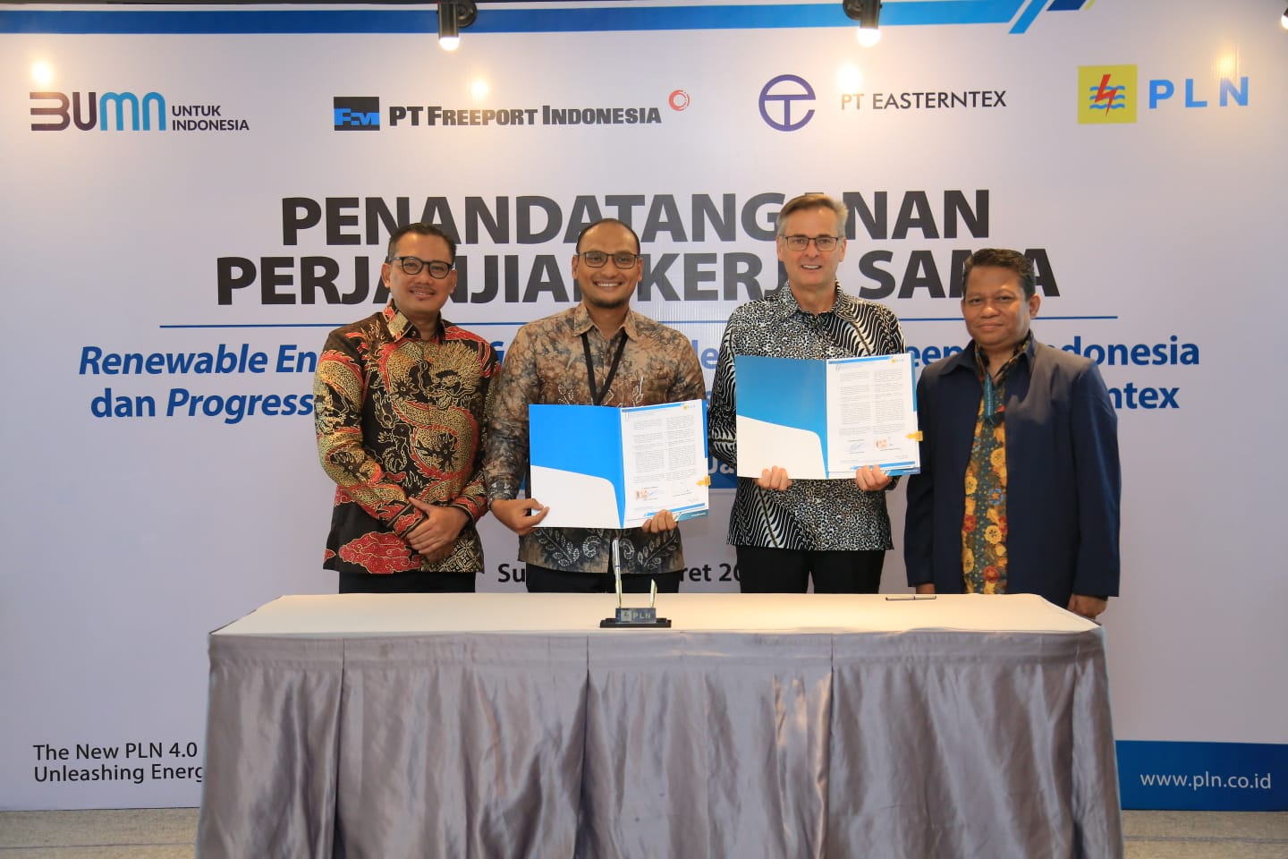 Freeport Indonesia dan PLN Teken Perjanjian Jual Beli Sertifikat Energi Terbarukan