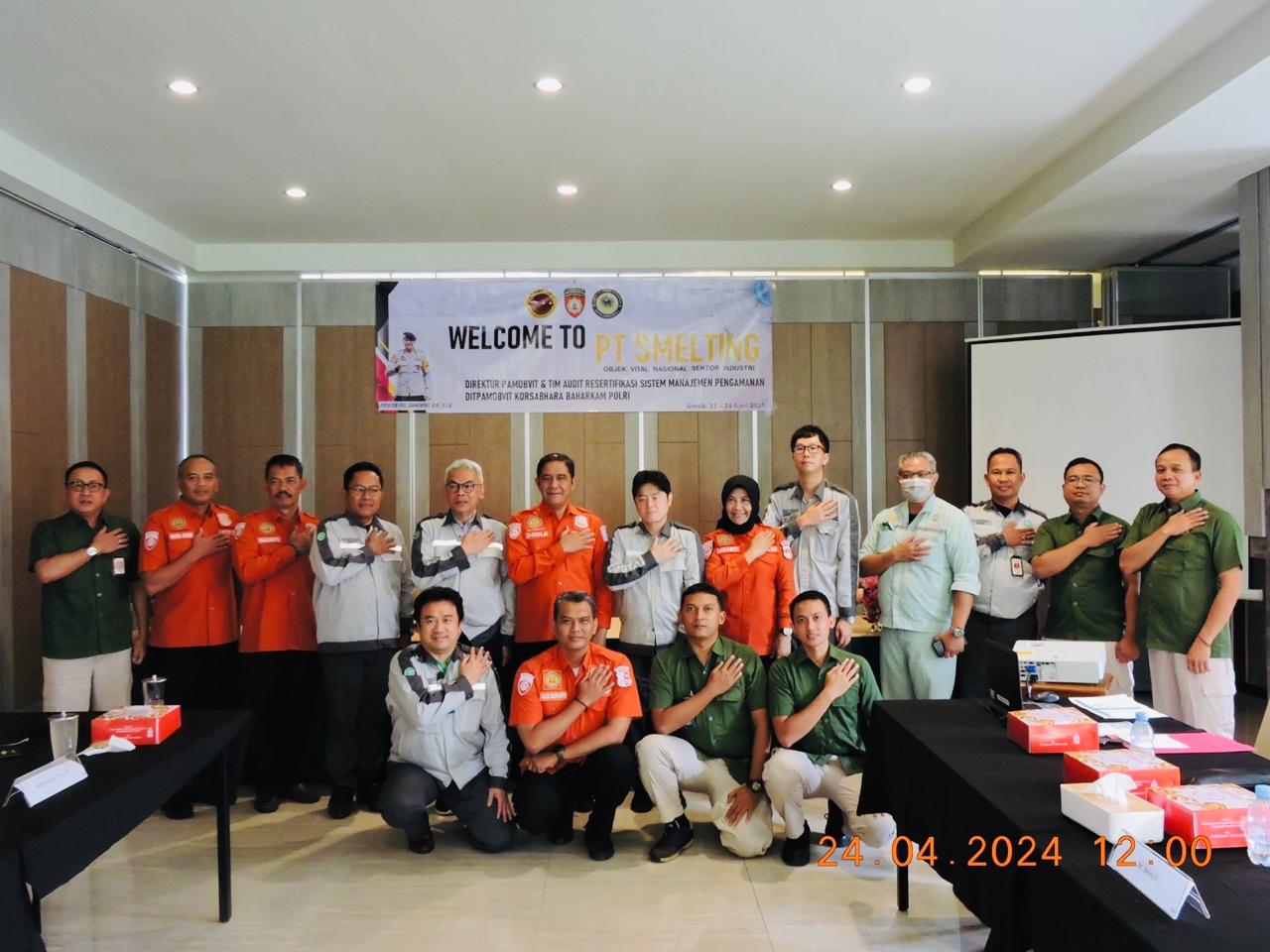 Raih Skor 97 Persen, PT Smelting Predikat Gold Sertifikasi Sistem Manajemen Pengamanan