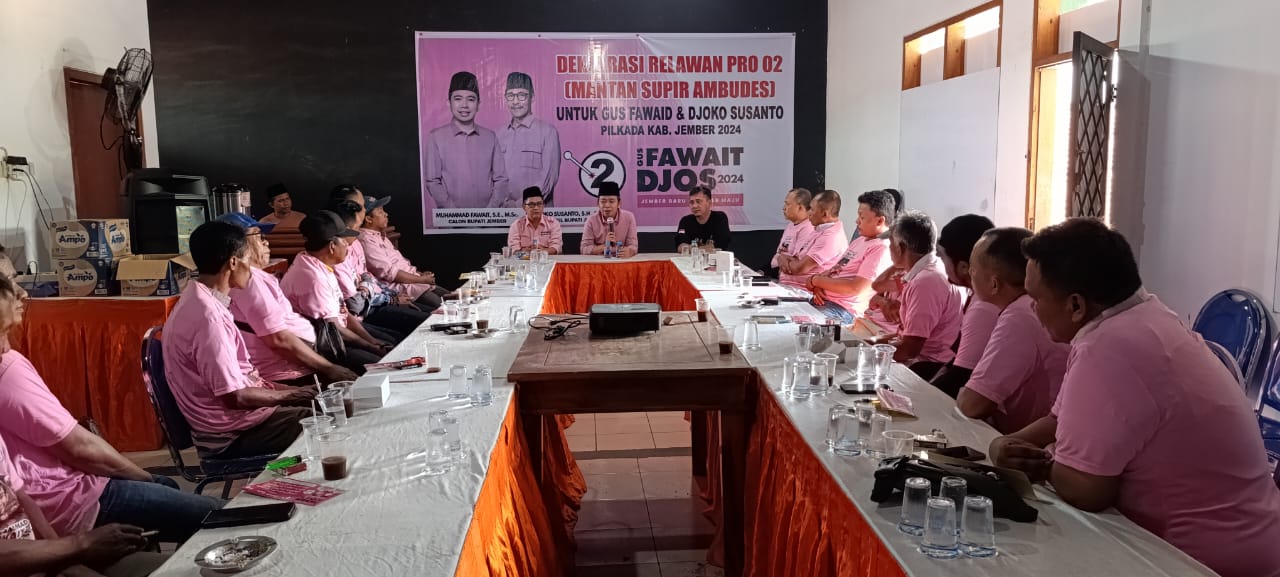 Para Mantan Sopir Ambulans di Jember Deklarasi Dukung Gus Fawait-Djoko, Ingin Layani Masyarakat Lebih Baik