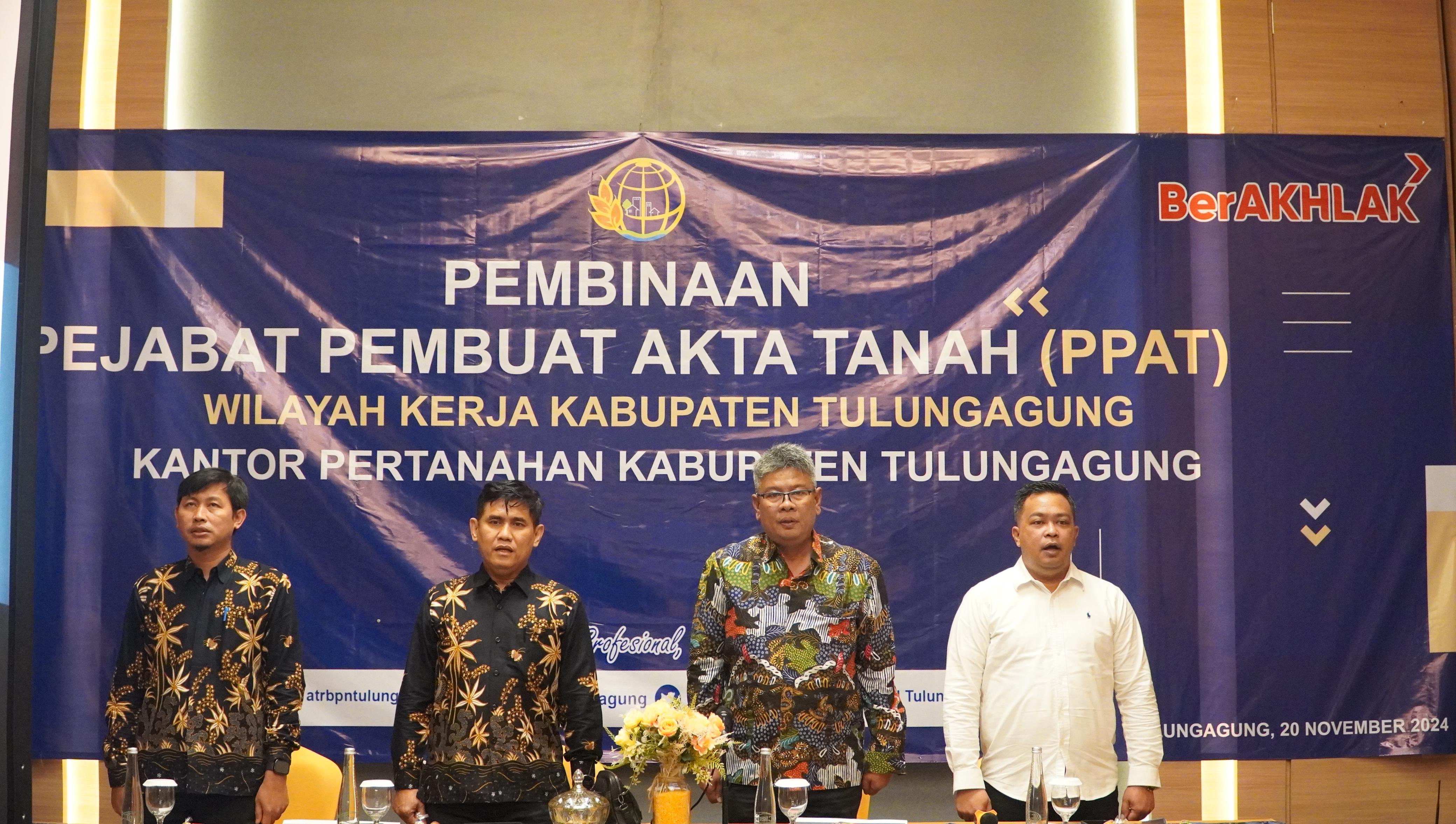 Komitmen Berantas Mafia Tanah, Kantah ATR/BPN Tulungagung Gelar Pembinaan PPAT