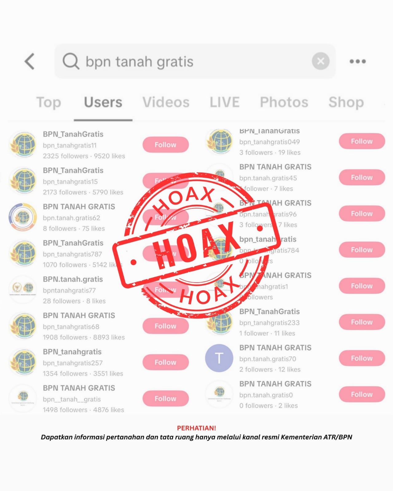Waspada Hoaks BPN Tanah Gratis di TikTok, Kementerian ATR/BPN Imbau Masyarakat Hati-Hati