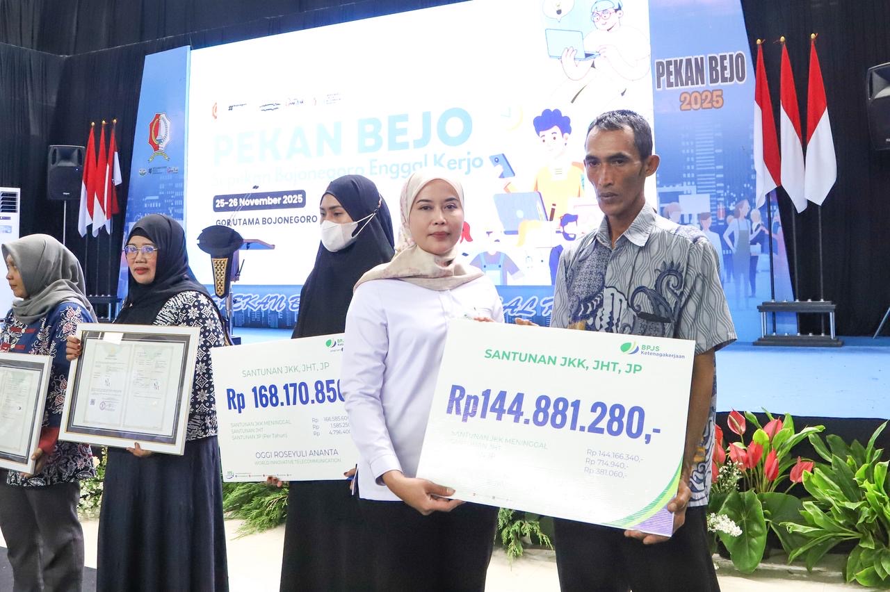 BPJS Ketenagakerjaan Bojonegoro Salurkan Klaim Ratusan Juta di Pekan Bejo 2025, Dorong Perlindungan Seluruh Pekerja