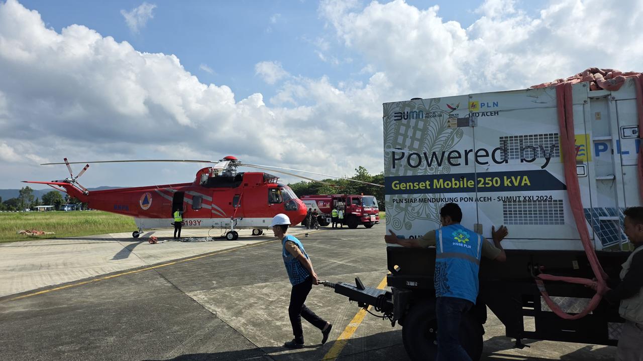 Pulihkan Objek Vital, PLN Terbangkan Genset 250 kVA dengan Helikopter untuk Listriki RSUD Datu Beru Takengon