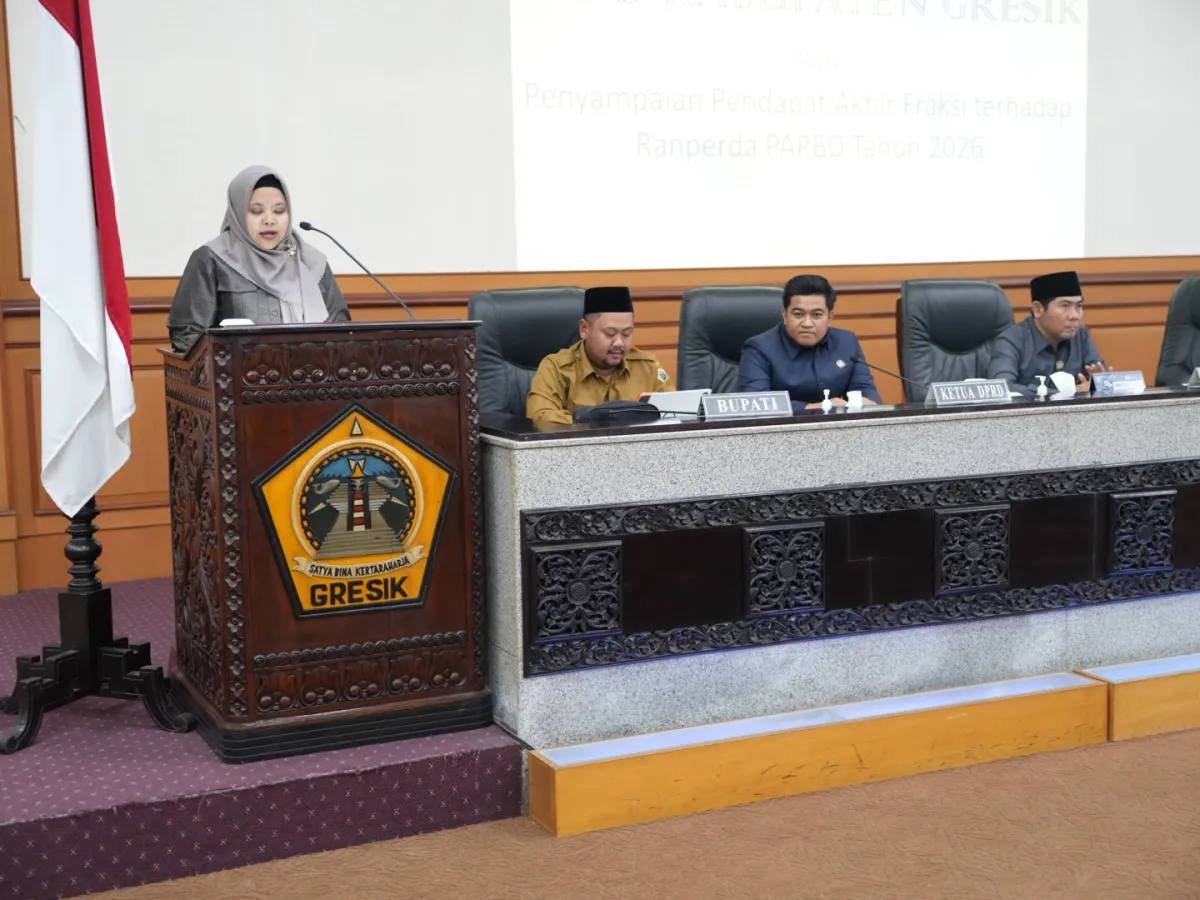 Belanja Infrastruktur Belum Capai 40 Persen, Fraksi Gerindra Beri Catatan Ranperda P-APBD Gresik