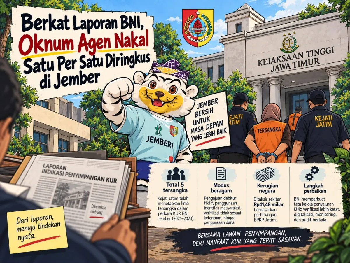 Berkat Laporan BNI, Oknum Agen Nakal Satu Per Satu Diringkus di Jember