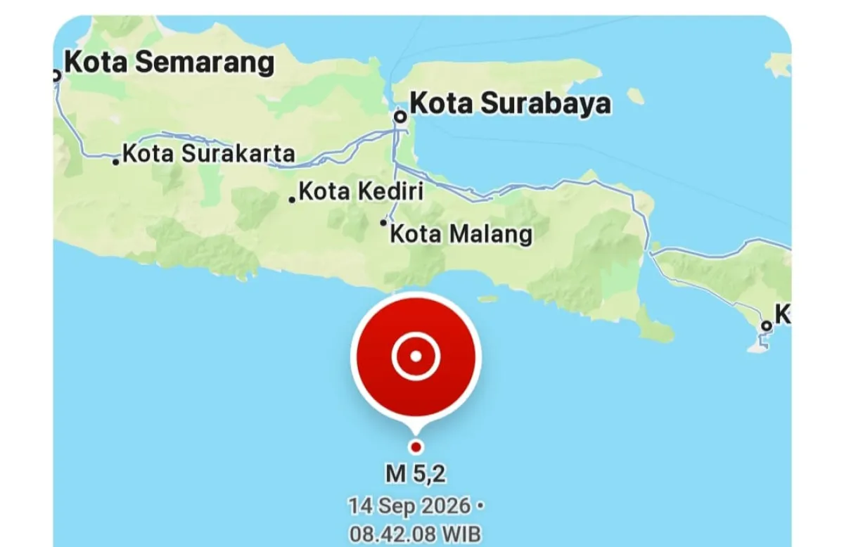 Gempa M5,2 Guncang Perairan Malang, BMKG Ungkap Titik Episentrum