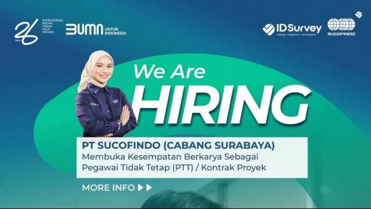 PT Sucofindo Buka Lowongan Kerja Penempatan Gresik, Simak Syarat dan Cara Daftarnya