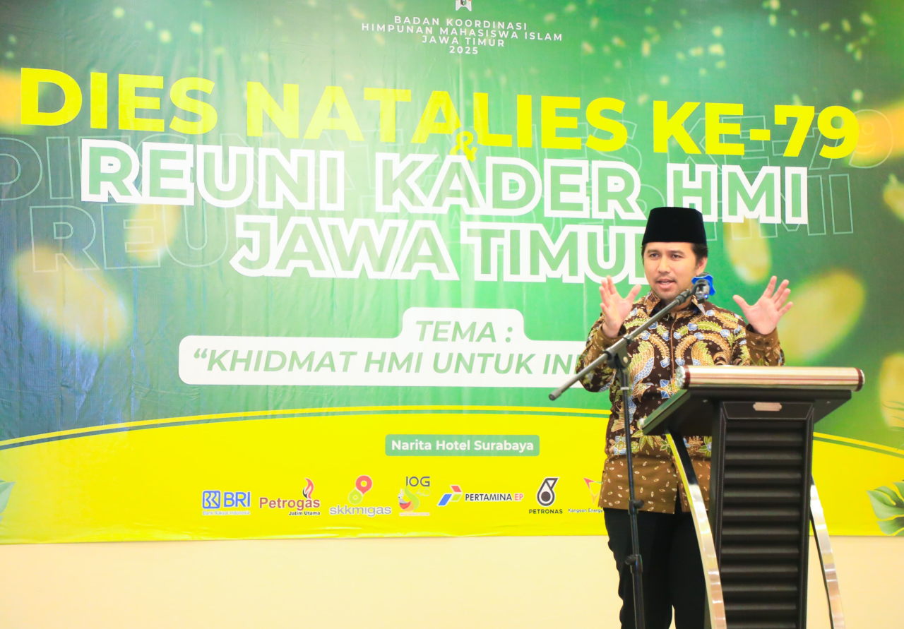 Hadiri Dies Natalis HMI ke-79 di Surabaya, Wagub Emil Dorong Kader Perkuat Nasionalisme