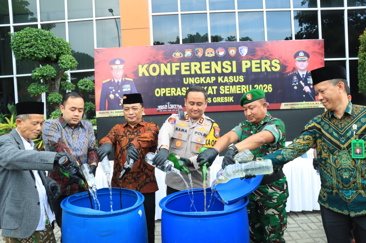 Polres Gresik Ungkap 78 Kasus dalam Operasi Pekat Semeru 2026, 85 Tersangka Diamankan
