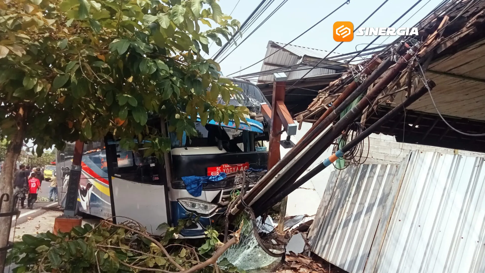 Sopir Truk Boks Tewas Terjepit Usai Kendaraannya Seruduk Bus Sumber Selamat di Wonosari Madiun