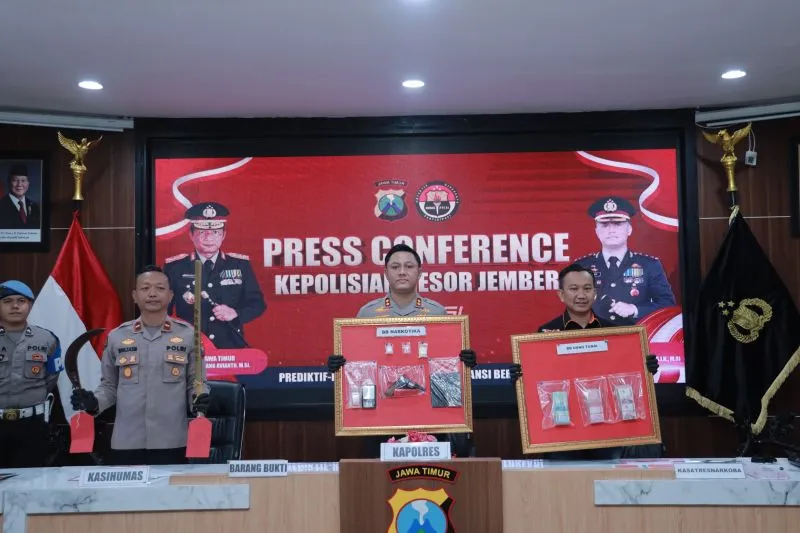Selama Maret 2026, Polres Jember Ungkap 15 Kasus Narkoba