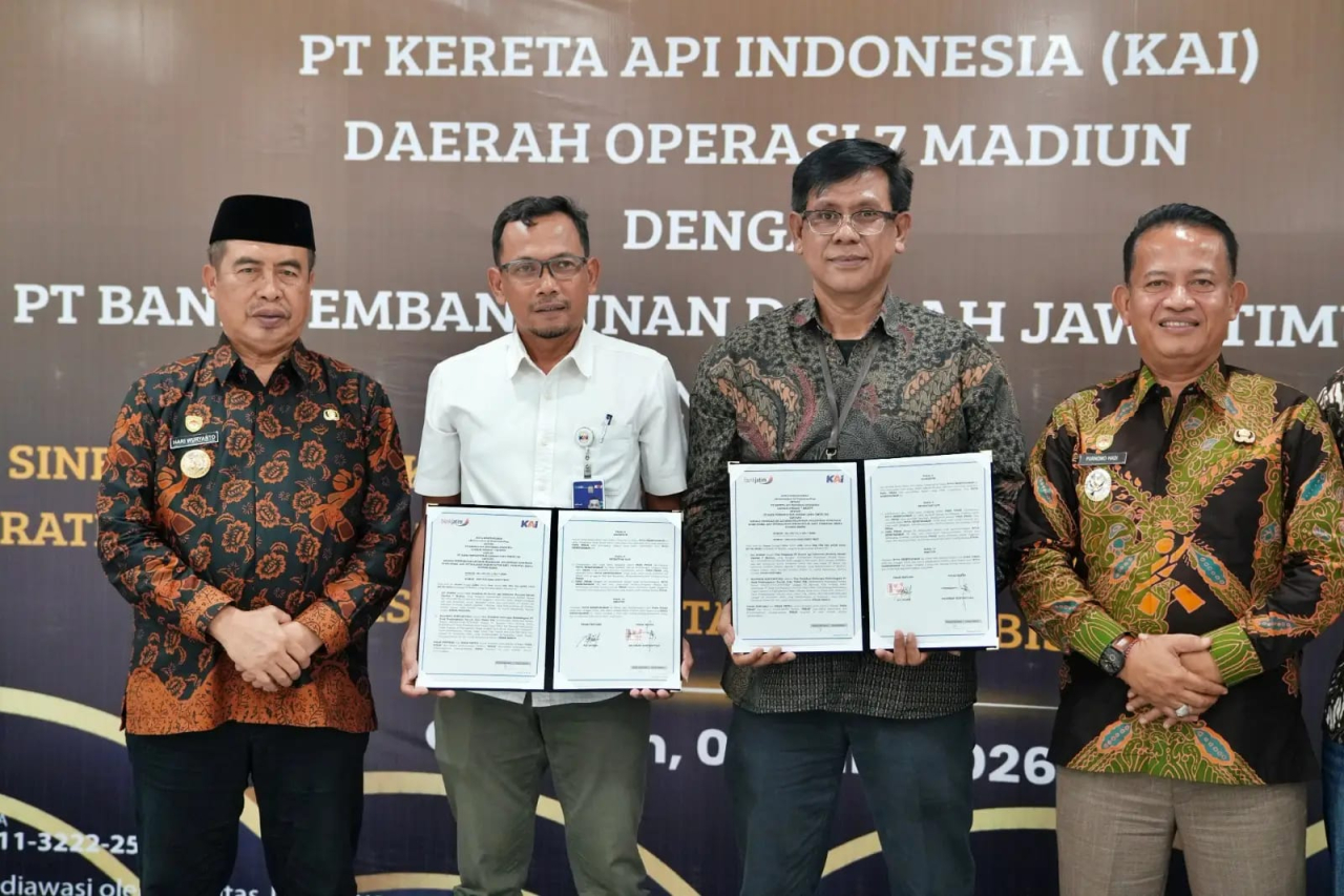 Tingkatkan Layanan Bisnis dan Optimalisasi Aset, KAI Daop 7 Sepakati Kerja Sama dengan Bank Jatim